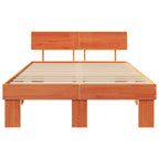 Bettrahmen Wachsbraun 140 x 190 cm Massives Kiefernholz
