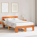 Bettrahmen Wachsbraun 135 x 190 cm Massives Kiefernholz