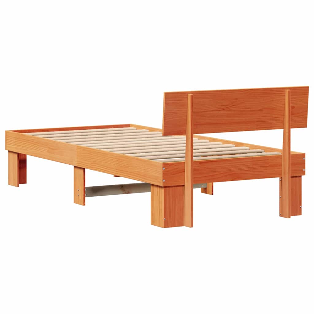 Bettrahmen Wachsbraun 90 x 190 cm Massives Kiefernholz