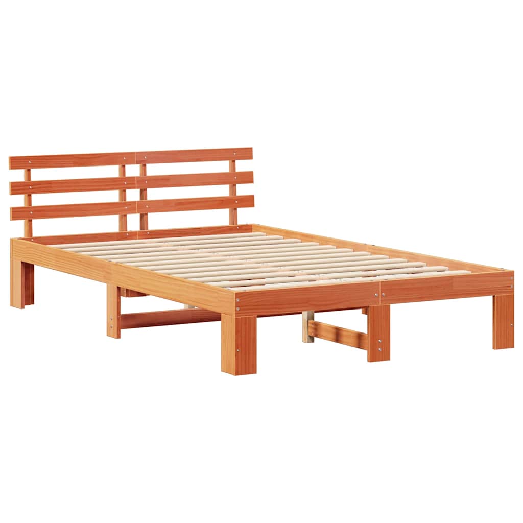 Bettrahmen Wachsbraun 120 x 190 cm Massives Kiefernholz