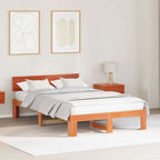 Bettrahmen Wachsbraun 135 x 190 cm Massives Kiefernholz