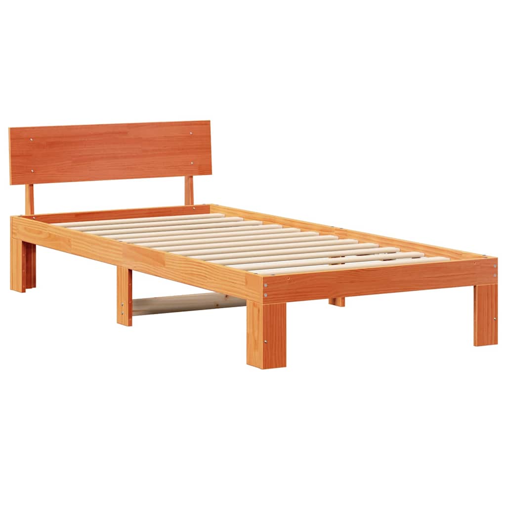 Bettrahmen Wachsbraun 100 x 200 cm Massives Kiefernholz