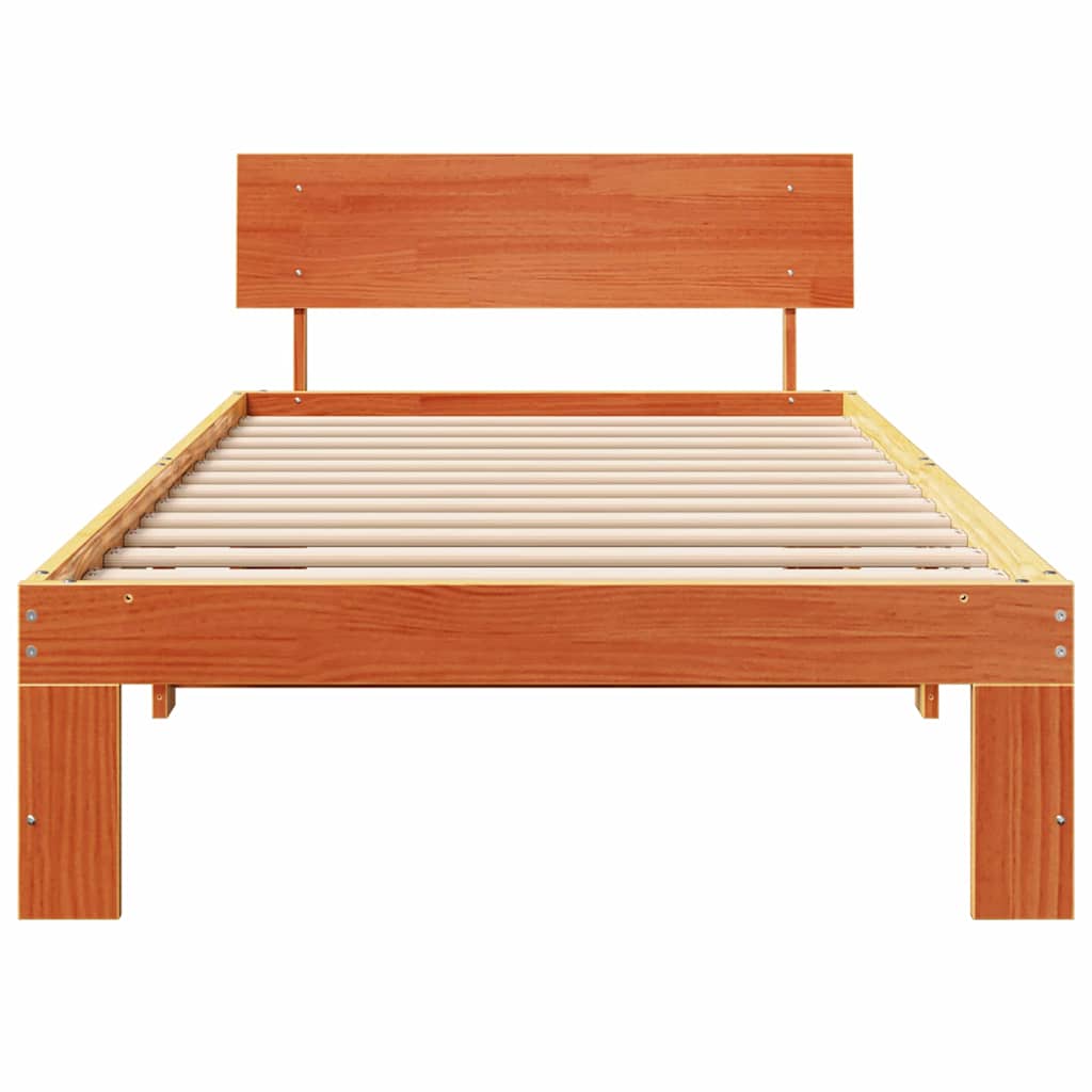 Bettrahmen Wachsbraun 80 x 200 cm Massives Kiefernholz