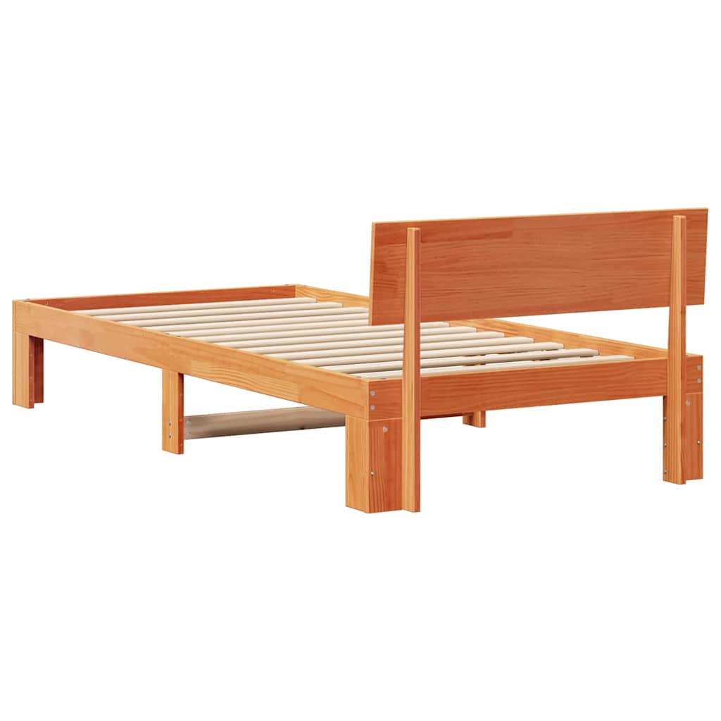 Bettrahmen Wachsbraun 90 x 190 cm Massives Kiefernholz