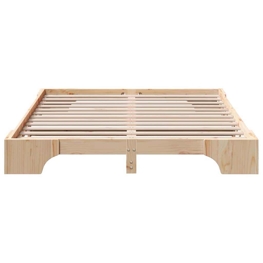 Bettrahmen Natur 150 x 200 cm Massives Kiefernholz