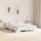 Bettrahmen Weiß 150 x 200 cm Massives Kiefernholz