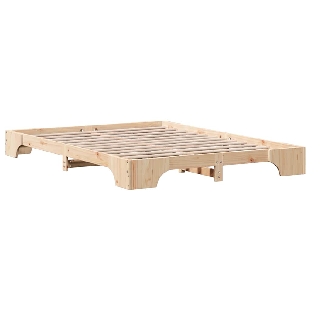 Bettrahmen Natur 140 x 200 cm Massives Kiefernholz