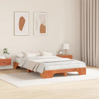 Bettrahmen Wachsbraun 120 x 200 cm Massives Kiefernholz