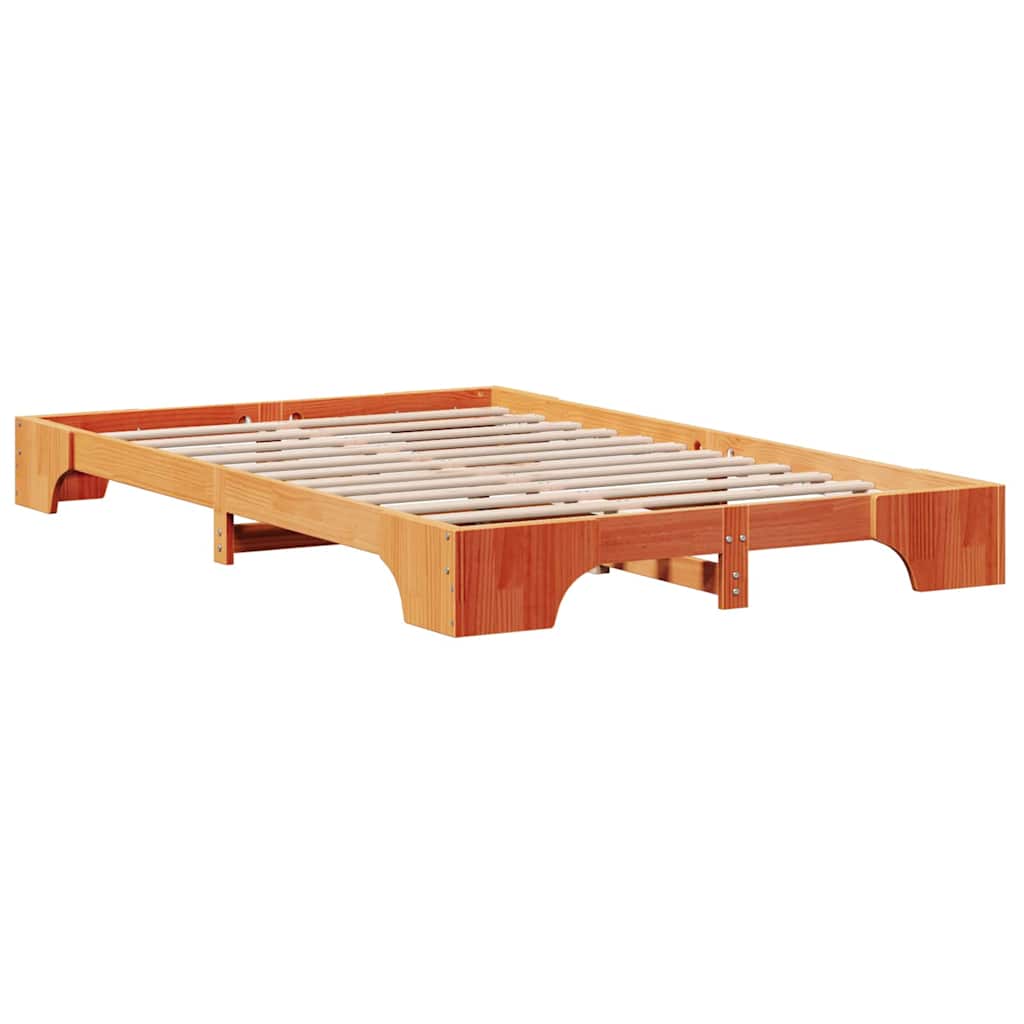 Bettrahmen Wachsbraun 120 x 200 cm Massives Kiefernholz