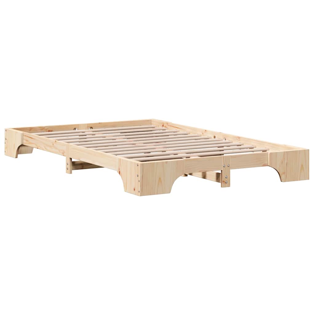 Bettrahmen Natur 135 x 190 cm Massives Kiefernholz