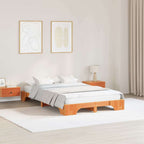 Bettrahmen Wachsbraun 135 x 190 cm Massives Kiefernholz