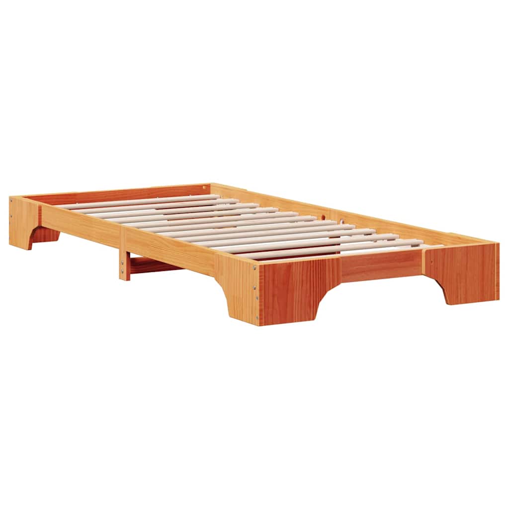 Bettrahmen Wachsbraun 100 x 200 cm Massives Kiefernholz