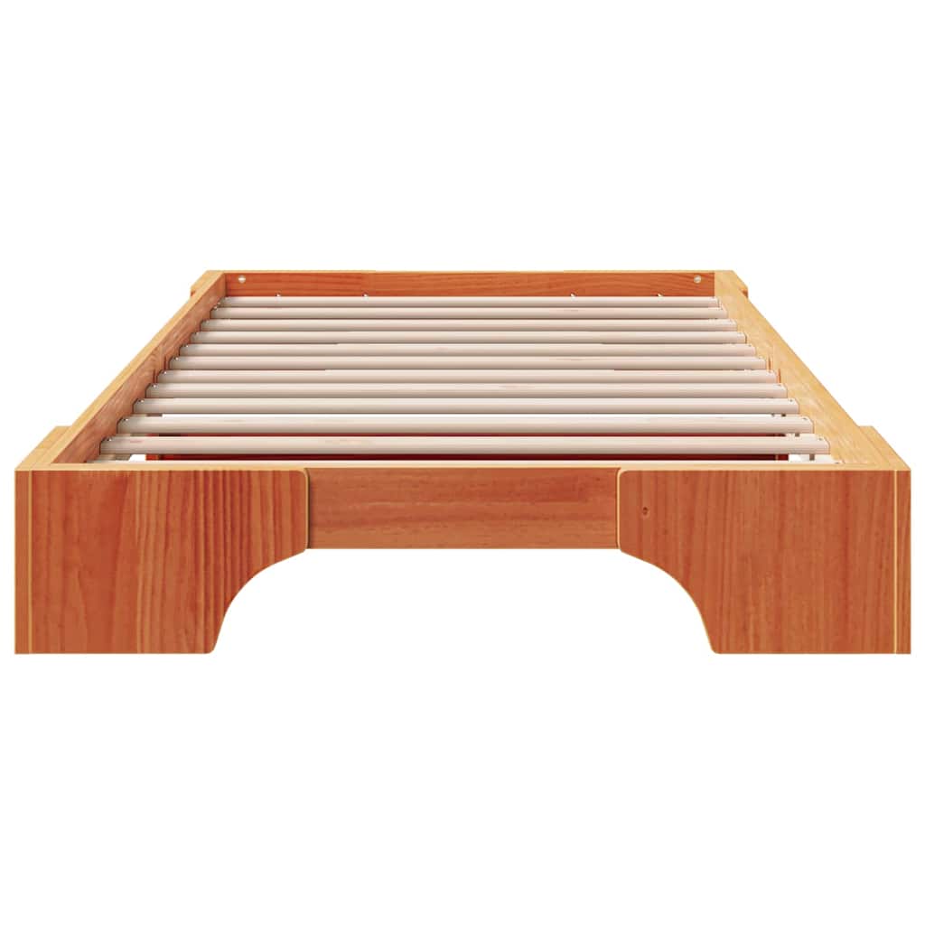 Bettrahmen Wachsbraun 100 x 200 cm Massives Kiefernholz
