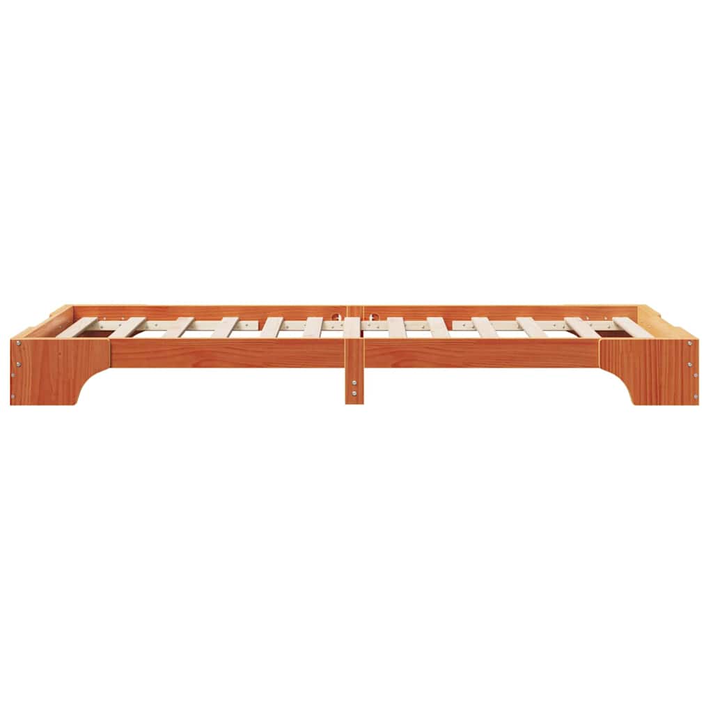 Bettrahmen Wachsbraun 90 x 200 cm Massives Kiefernholz