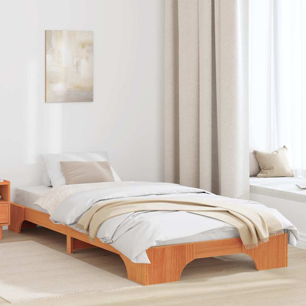 Bettrahmen Wachsbraun 80 x 200 cm Massives Kiefernholz
