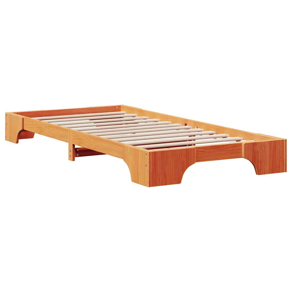 Bettrahmen Wachsbraun 80 x 200 cm Massives Kiefernholz