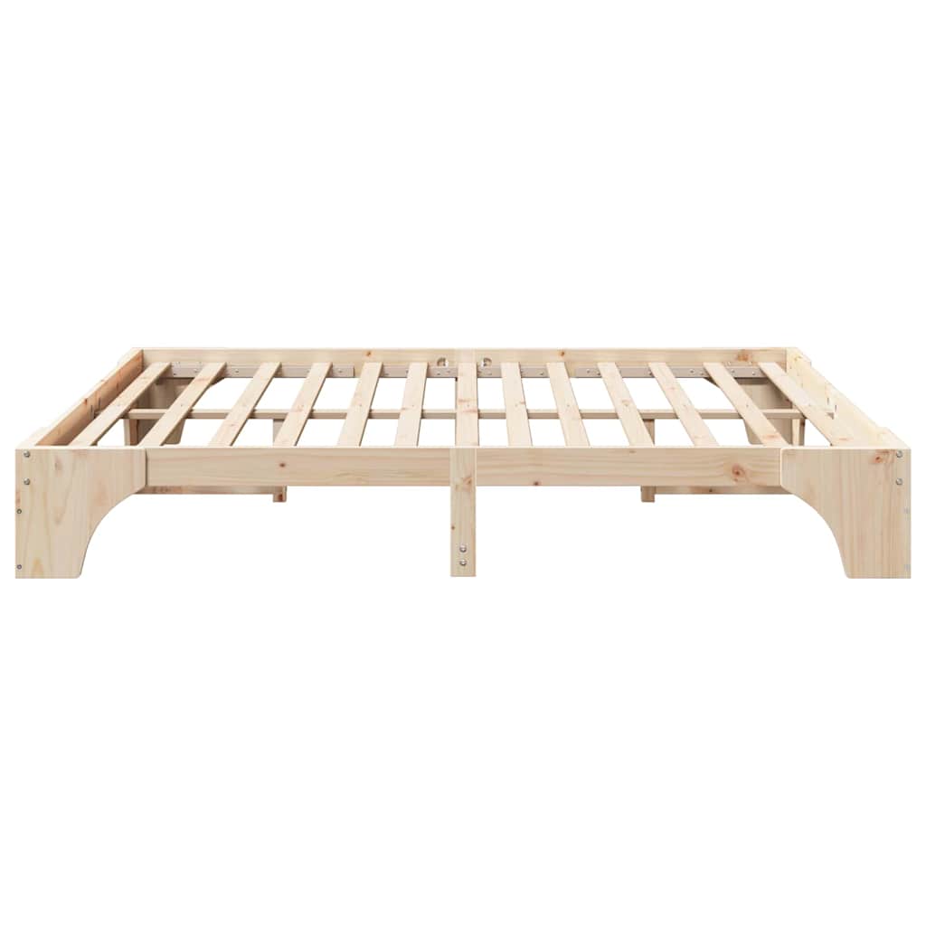 Bettrahmen Natur 200 x 200 cm Massives Kiefernholz