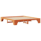 Bettrahmen Wachsbraun 200 x 200 cm Massives Kiefernholz