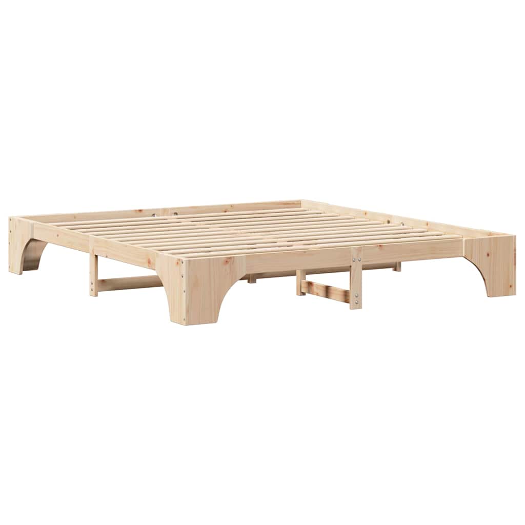 Bettrahmen Natur 180 x 200 cm Massives Kiefernholz