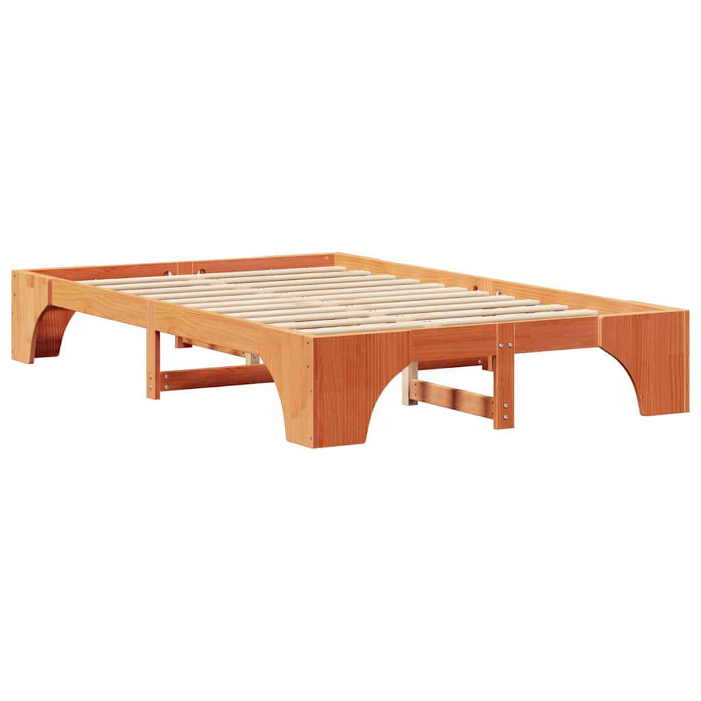 Bettrahmen Wachsbraun 140 x 190 cm Massives Kiefernholz