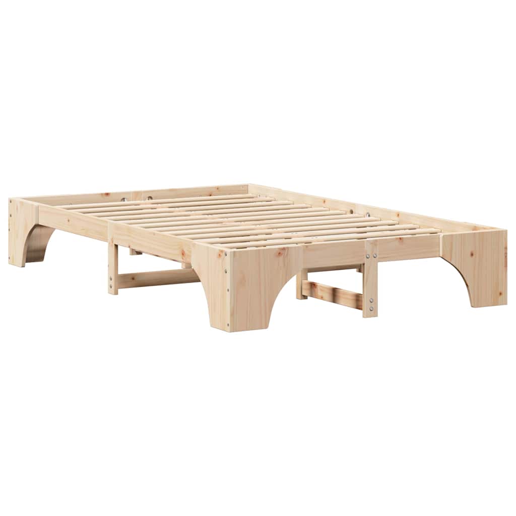 Bettrahmen Natur 135 x 190 cm Massives Kiefernholz