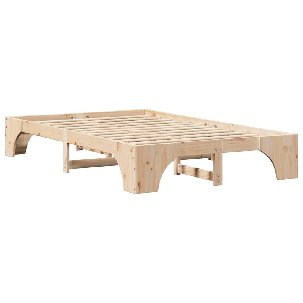 Bettrahmen Natur 135 x 190 cm Massives Kiefernholz