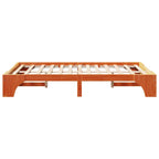 Bettrahmen Wachsbraun 135 x 190 cm Massives Kiefernholz
