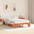 Bettrahmen Wachsbraun 120 x 190 cm Massives Kiefernholz