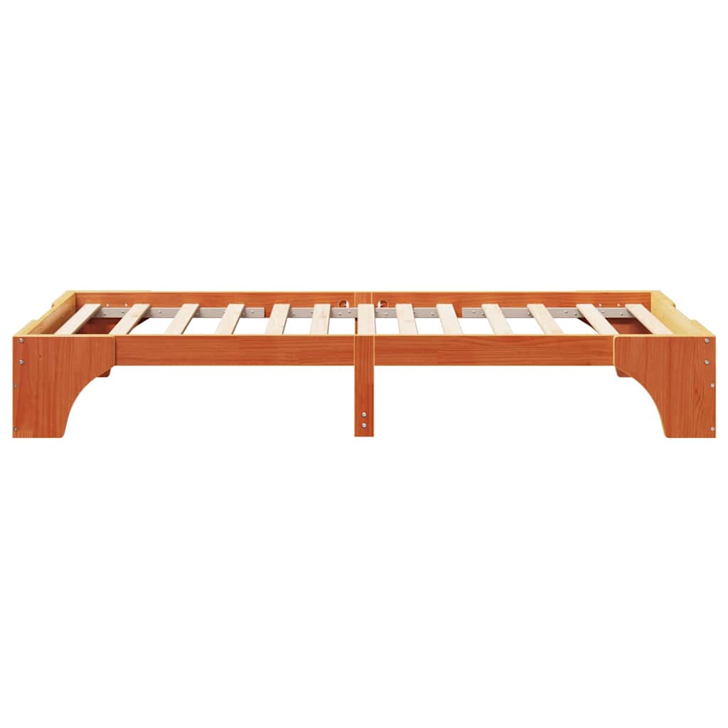 Bettrahmen Wachsbraun 90 x 200 cm Massives Kiefernholz
