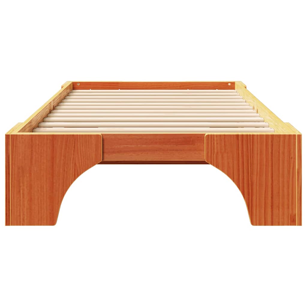 Bettrahmen Wachsbraun 80 x 200 cm Massives Kiefernholz