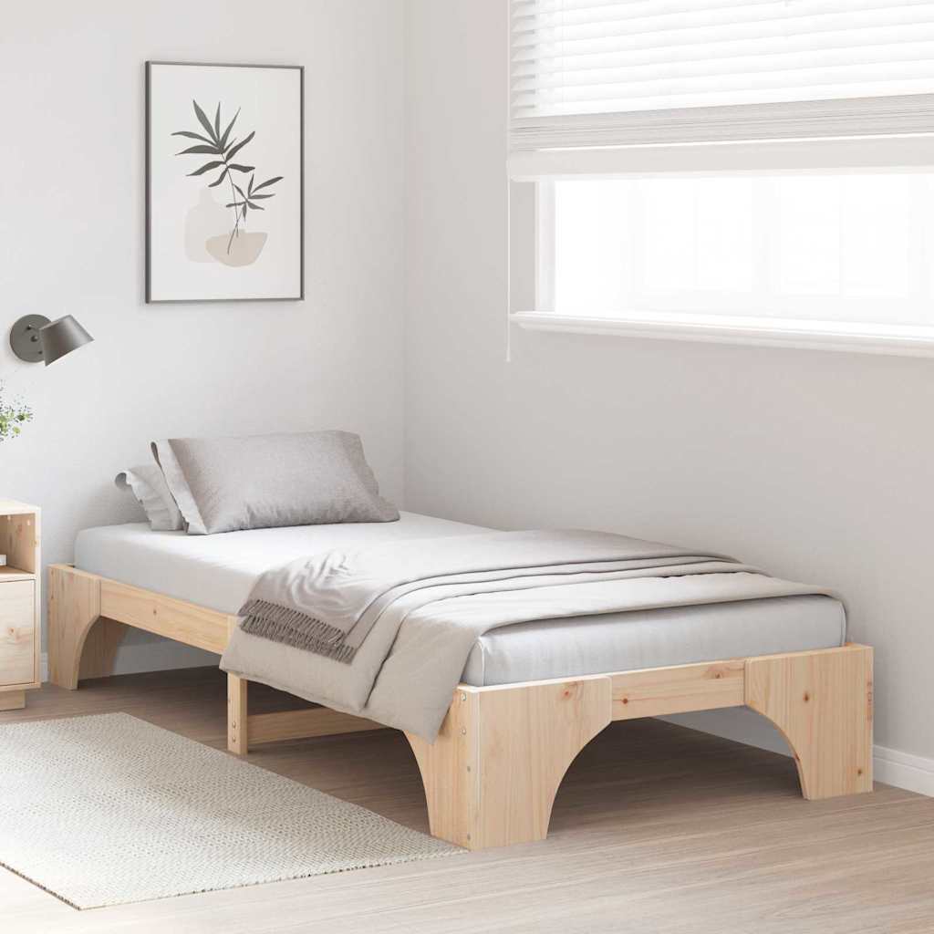 Bettrahmen Natur 90 x 190 cm Massives Kiefernholz