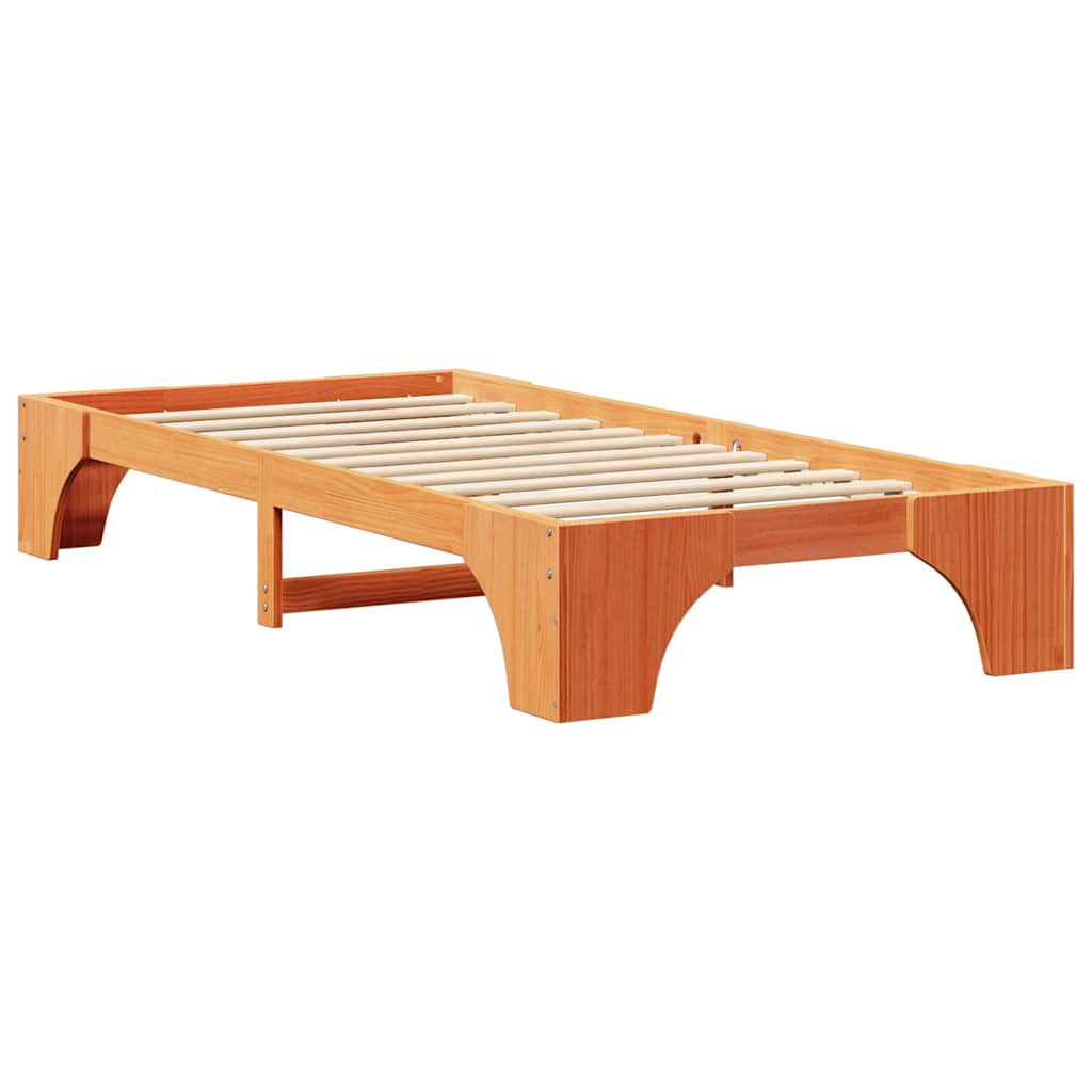 Bettrahmen Wachsbraun 90 x 190 cm Massives Kiefernholz