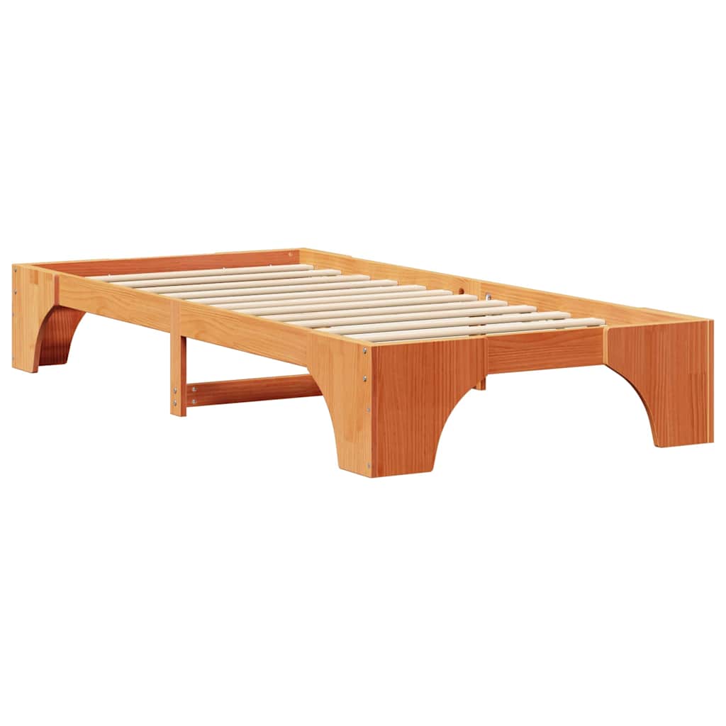 Bettrahmen Wachsbraun 90 x 190 cm Massives Kiefernholz