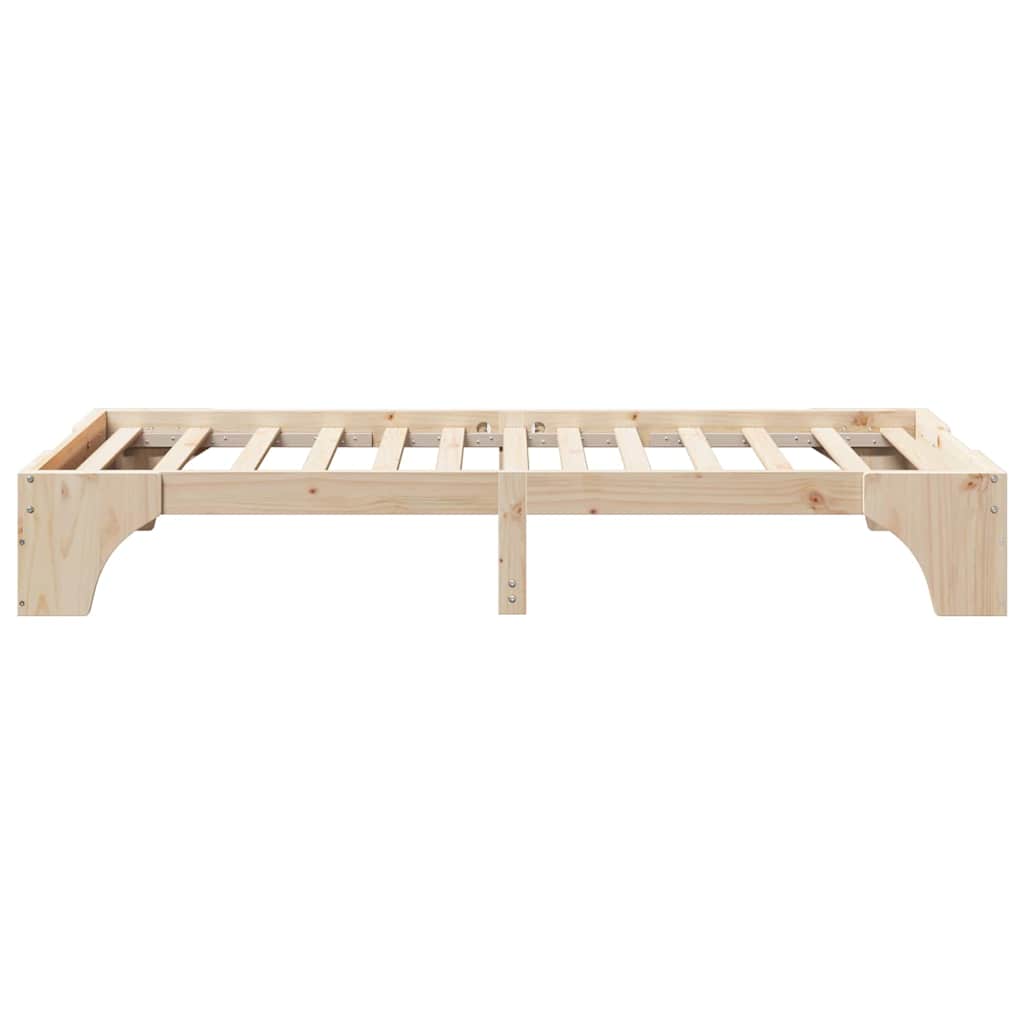 Bettrahmen Natur 75 x 190 cm Massives Kiefernholz