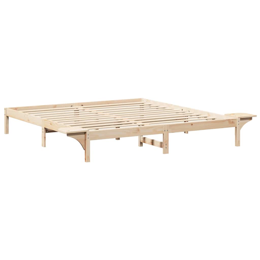 Bettrahmen Natur 200 x 200 cm Massives Kiefernholz