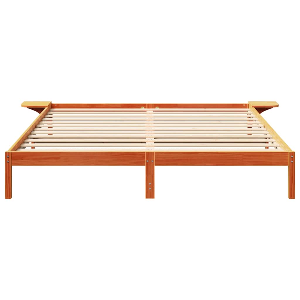 Bettrahmen Wachsbraun 200 x 200 cm Massives Kiefernholz