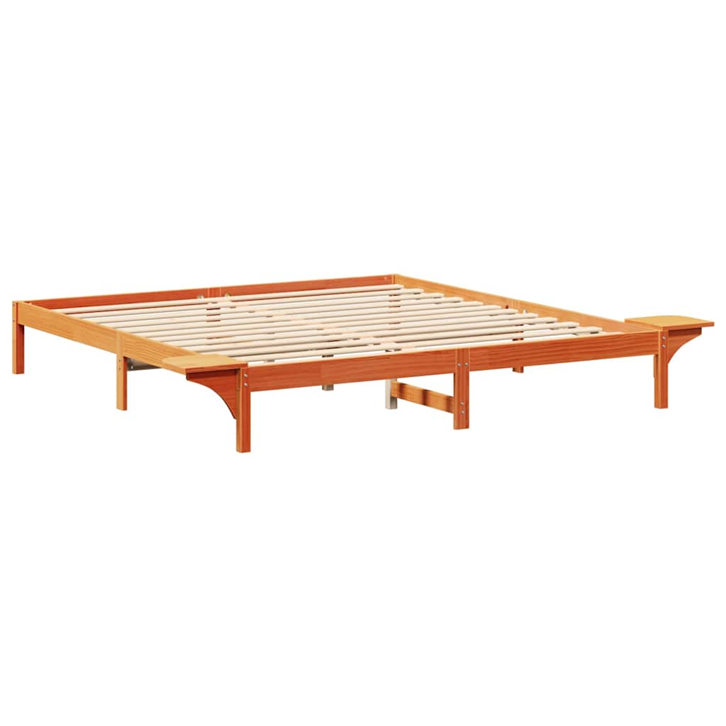 Bettrahmen Wachsbraun 180 x 200 cm Massives Kiefernholz