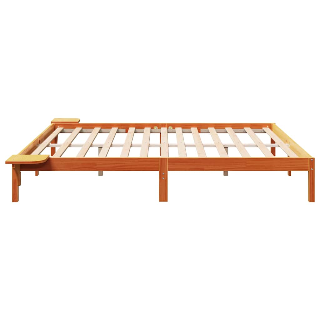 Bettrahmen Wachsbraun 180 x 200 cm Massives Kiefernholz