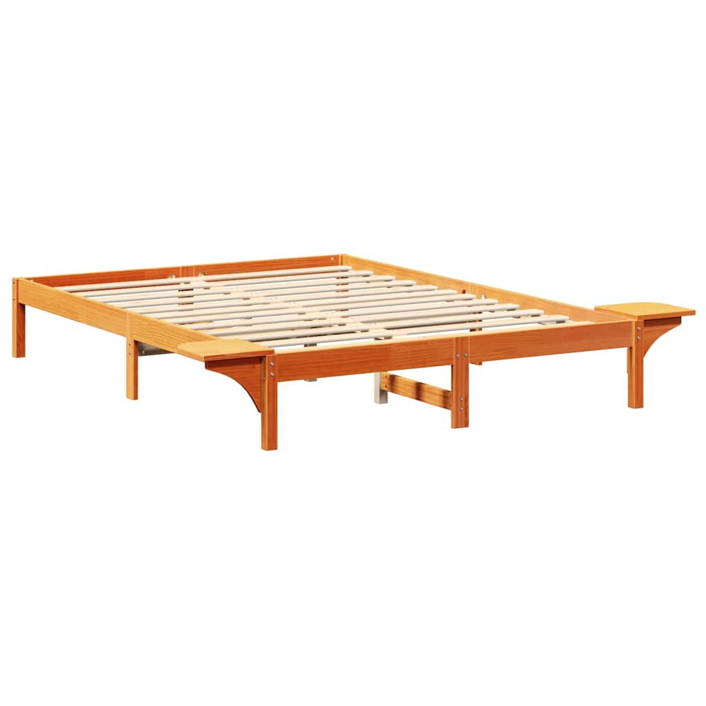 Bettrahmen Wachsbraun 150 x 200 cm Massives Kiefernholz