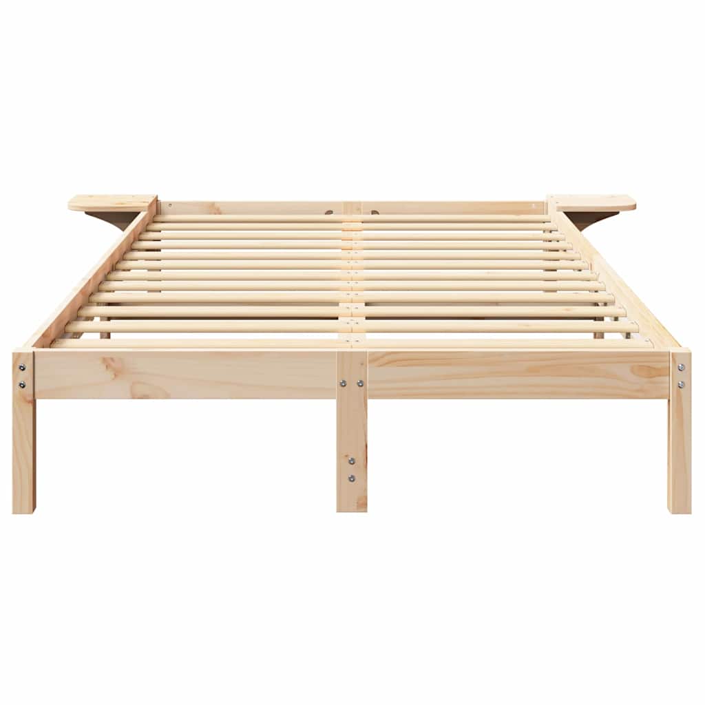 Bettrahmen Natur 140 x 190 cm Massives Kiefernholz