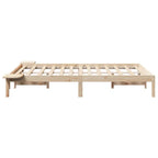 Bettrahmen Natur 120 x 190 cm Massives Kiefernholz