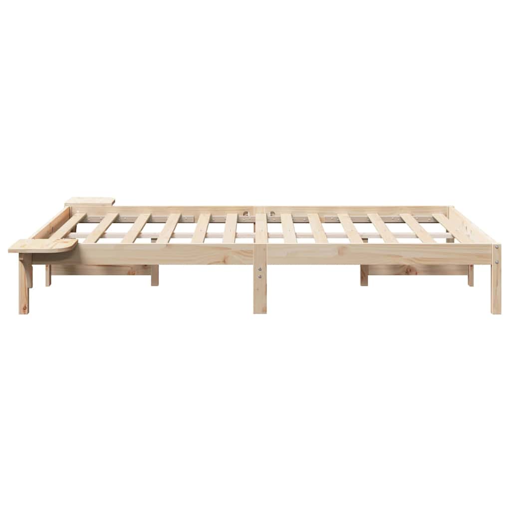 Bettrahmen Natur 120 x 190 cm Massives Kiefernholz