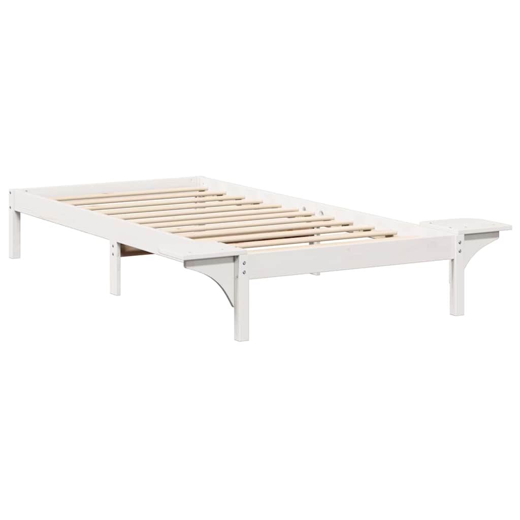 Bettrahmen Weiß 90 x 190 cm Massives Kiefernholz
