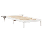 Bettrahmen Weiß 75 x 190 cm Massives Kiefernholz