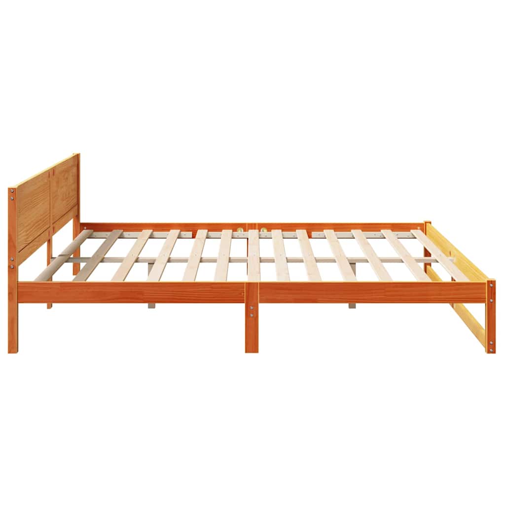 Bettrahmen Wachsbraun 200 x 200 cm Massives Kiefernholz