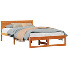 Bettrahmen Wachsbraun 140 x 190 cm Massives Kiefernholz
