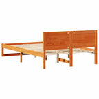 Bettrahmen Wachsbraun 140 x 190 cm Massives Kiefernholz