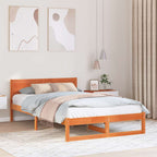 Bettrahmen Wachsbraun 120 x 190 cm Massives Kiefernholz