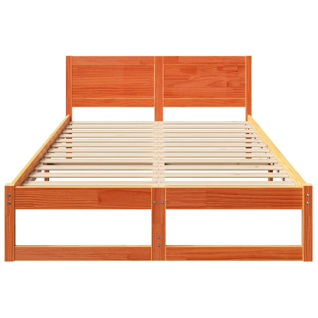 Bettrahmen Wachsbraun 120 x 190 cm Massives Kiefernholz