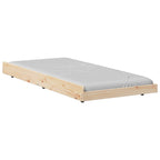 Bettrahmen Natur 75 x 190 cm Massives Kiefernholz